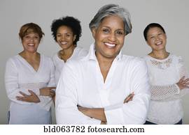 Multi-ethnic friends smiling