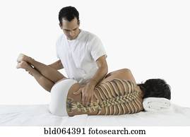 chiropractor, ajustar, man’s, costas