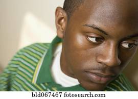 infeliz, africano, adolescente