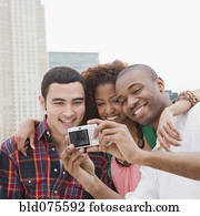 Friends taking self-portrait