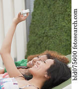 Women taking self-portrait