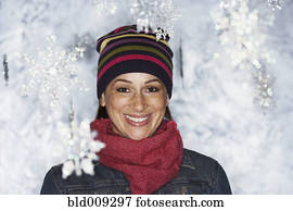 junge frau, in, winter wonderland junge frau, in, winter wonderland