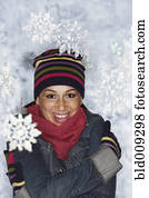 junge frau, in, winter wonderland junge frau, in, winter wonderland