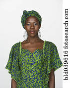 Ugandan woman wearing traditional dress