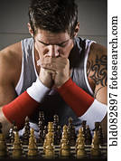 construtor corpo, xadrez jogando