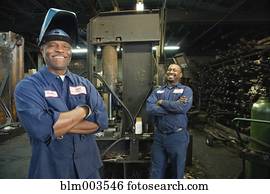 African co-workers in repair shop