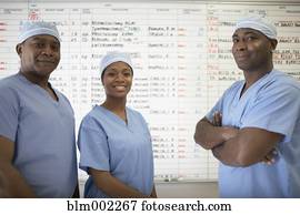 americano africano, doutores, frente, placa programação