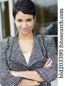 Cape Verdean businesswoman smiling