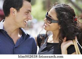 Couple smiling at each other