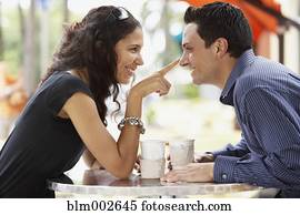 Couple smiling at each other