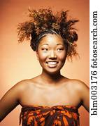 Japanese woman with exotic hairstyle