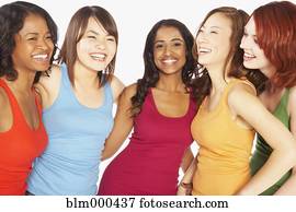 multi-ethnisch, frauen, umarmen