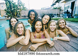 Women relaxing in hot tub