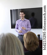 Businessman talking in meeting