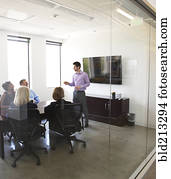 Businessman talking in meeting