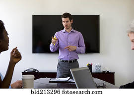 Businessman talking in meeting