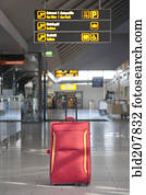 Luggage Sitting Alone in an Airport Terminal