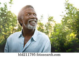 Senior man smiling outdoors Senior man smiling outdoors