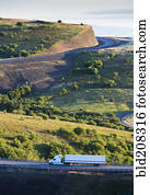 The landscape around the Interstate I-84 near Pendleton, Oregon