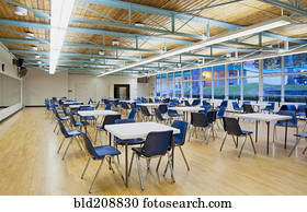 um, grande, corredor, em, um, centro comunidade