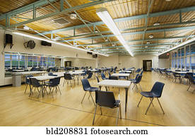 um, grande, corredor, em, um, centro comunidade