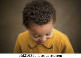 cima, de, menina, desgastar, amarela, agasalho