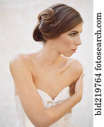 Glamorous bride with modern hairstyle