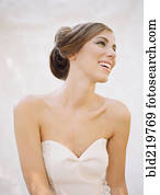 Glamorous bride with modern hairstyle