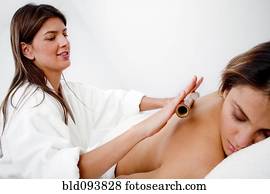 hispanic frau, haben, massage
