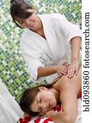 hispanic frau, massage haben