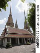 Spires of Phra Chedi Roi cloister