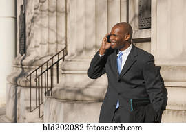 afrikanischer amerikaner, geschäftsmann, unterhaltung zelle telefon