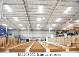 caixas, em, planta industrial