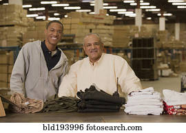 gerente, ficar, com, trabalhador, em, armazém
