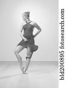 Graceful barefoot dancer