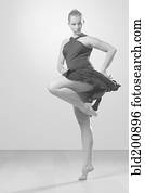 Graceful barefoot dancer