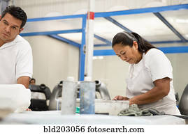 pessoas, trabalhando, em, planta industrial