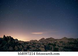 estrelas, em, céu, sobre, deserto