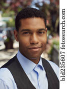 Confident man wearing vest outdoors