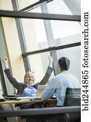 empresarios, celebrar, en, reunión