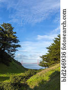 Scenic view of distant bridge