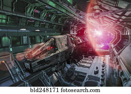 Spaceship in outer space