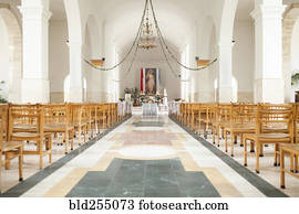 Distant alter in church
