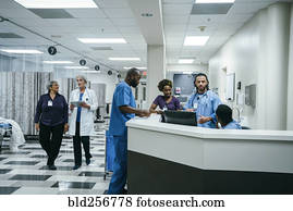 doutores enfermeiras, em, hospitalar