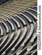 vazio, cadeiras, em, estádio