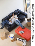 verbinden entspannung, auf, sofa, in, livingroom verbinden entspannung, auf, sofa, in, livingroom
