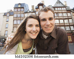 Smiling Caucasian couple