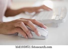 Cape Verdean woman using computer