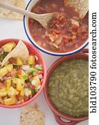 Variety of Mexican salsas