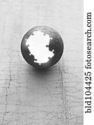 Glowing opening in puzzle sphere